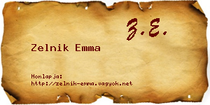 Zelnik Emma névjegykártya